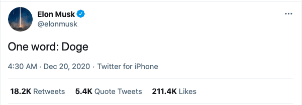 Dogecoin tweet