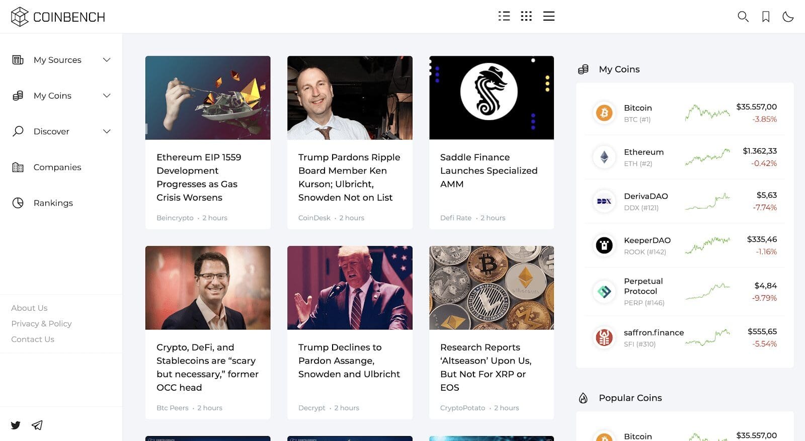 Customize Your Coinbench Dashboard