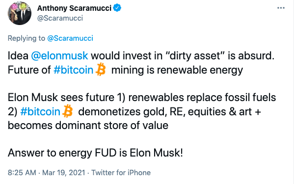 Anthony Scaramucci, Anthony Scaramucci Claims Elon Musk Owns $5 Billion In Bitcoin