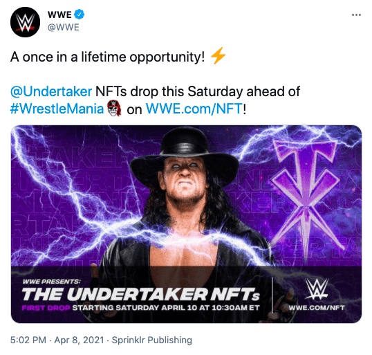 WWE NFT, WWE To Launch Undertaker NFTs Ahead Of Wrestlemania Weekend