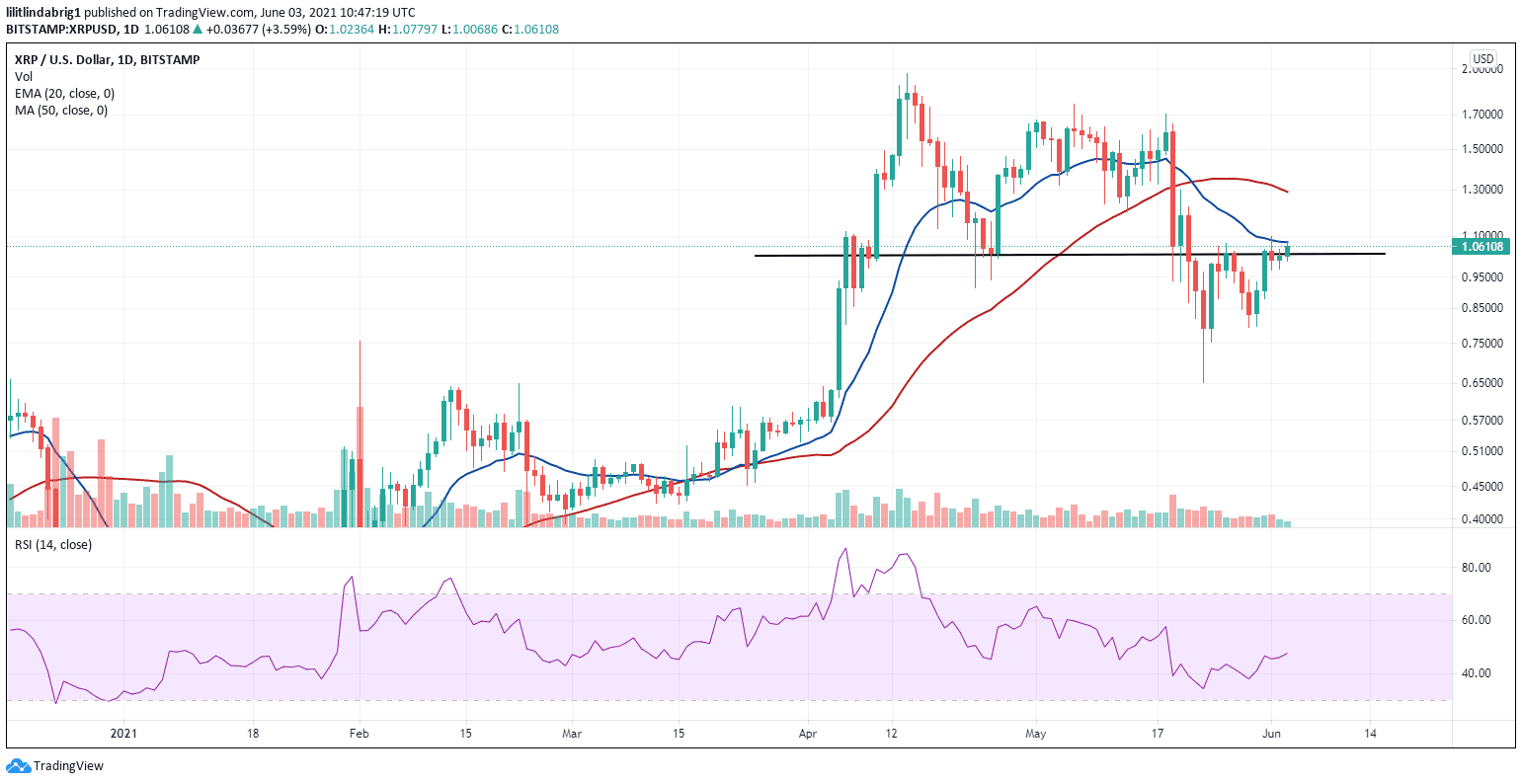 Ripple's XRP had 3% gain in the last 24 hours. Source: XRPUSD on TradingView.com