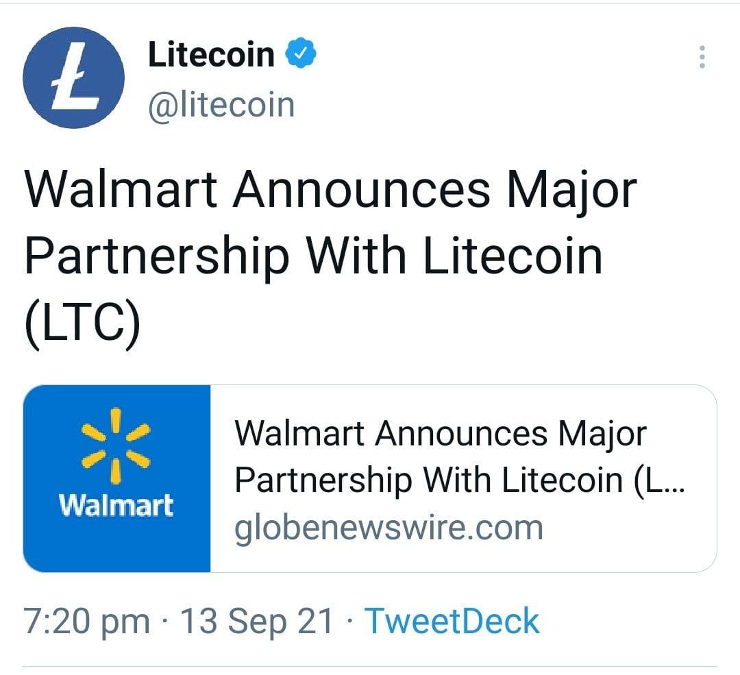 A fake press release about Walmart accepting Litecoin (LTC) payments sent LTC prices temporarily soaring in a classic case of pump-and-dump. 