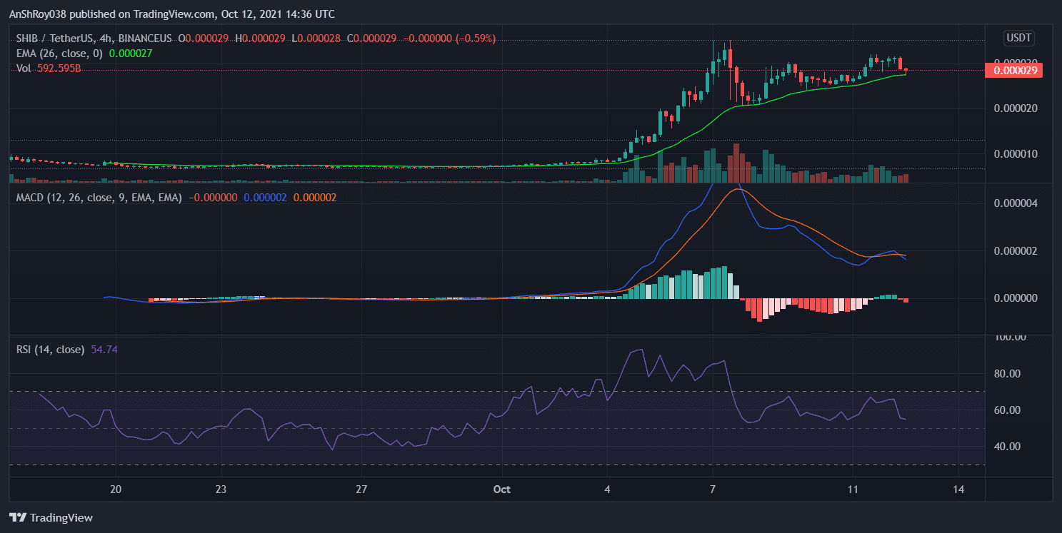 MACD forecasting bearish momentum for SHIB. Source: SHIBUSDT on Tradingview.com
