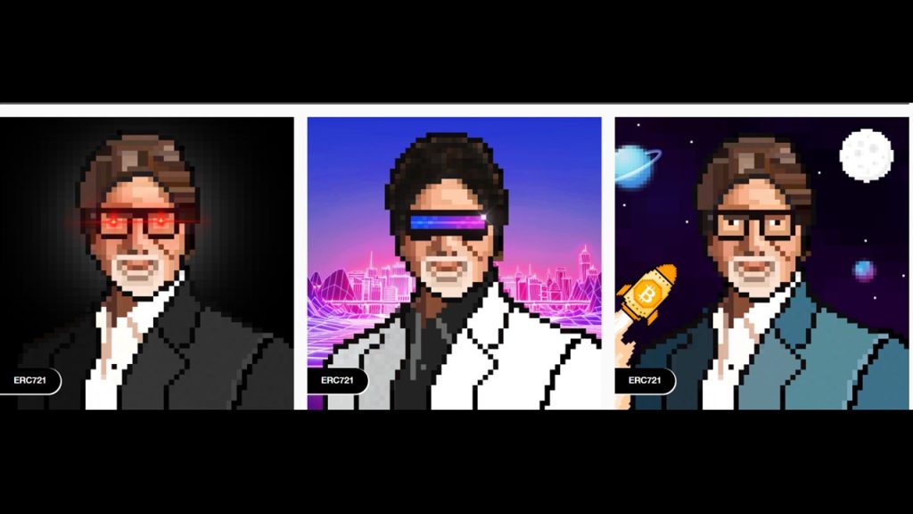 Bollywood star Amitabh Bachchan's pixelated NFT avatars sold on the platform.
