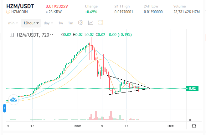 HZM 12-hour chart. Source: HZMUSDT on XT.com