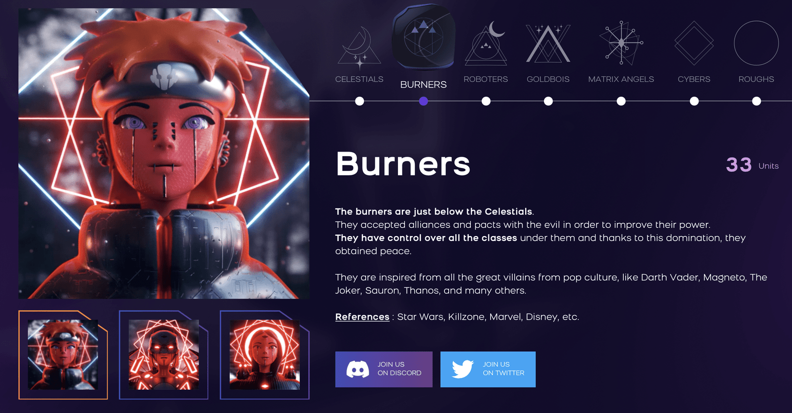 Burners, the villains the the Mega Legends universe