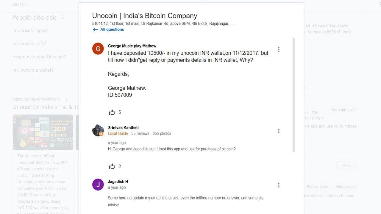 Indian cryptocurrency exchange Unocoin faces continued liquidity crisis. Users complain of their funds being held up by the company for days
