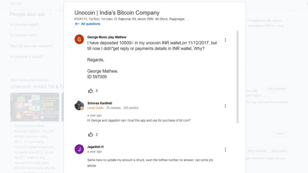Indian cryptocurrency exchange Unocoin faces continued liquidity crisis. Users complain of their funds being held up by the company for days