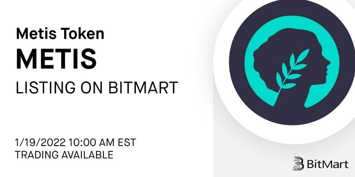Metis token (METIS) dwindle on report of BitMart listing Metis token (METIS) dwindle on report of BitMart listing