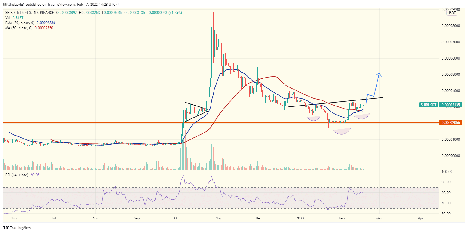 Shiba Inu (SHIB) formed an inverse head and shoulders. Source: SHIBUSDT on Tradingview.com