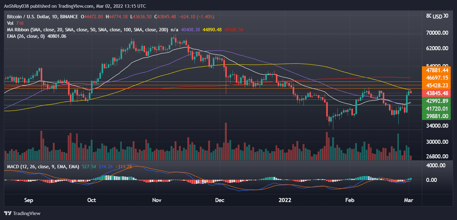 BTCUSD on the daily charts with MACD. Source: Tradingview.com