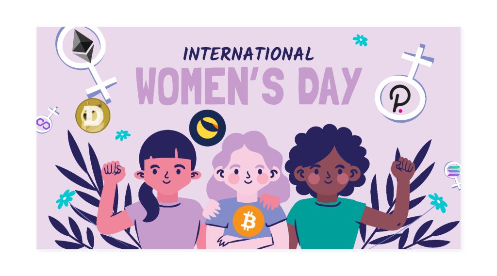 Women are increasing their presence in the crypto universe—image from freepik and cryptologos