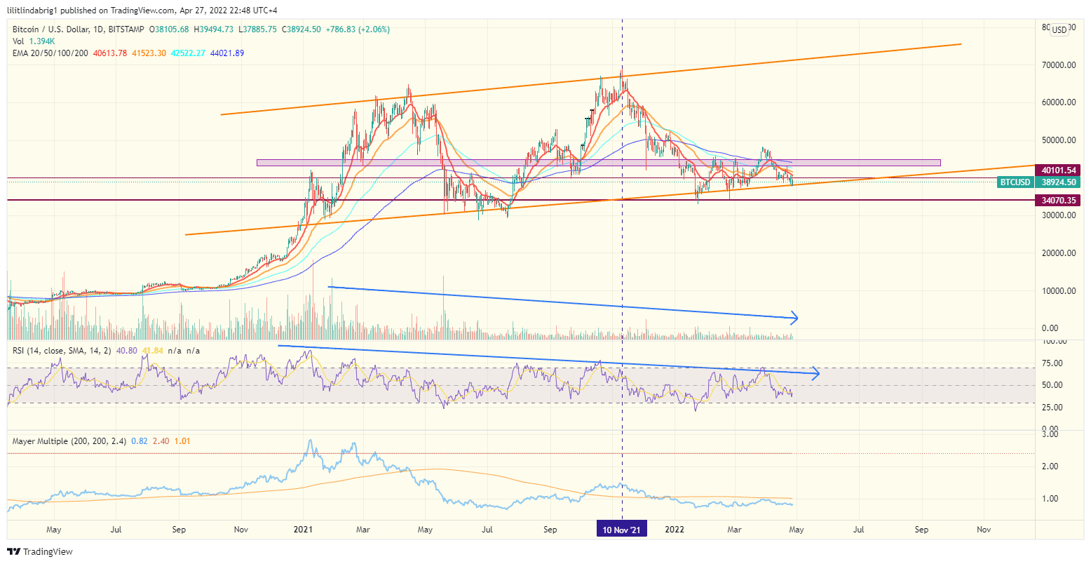 Bitcoin (BTC) daily price action. Source: Tradingiew.com 