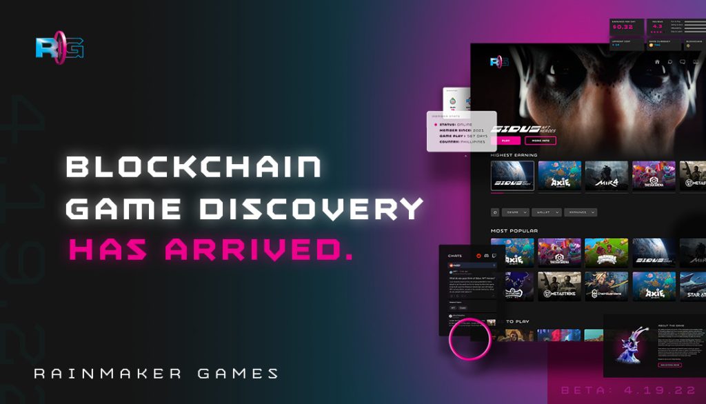 , Rainmaker Games Launches The First Blockchain Gaming Discovery Platform