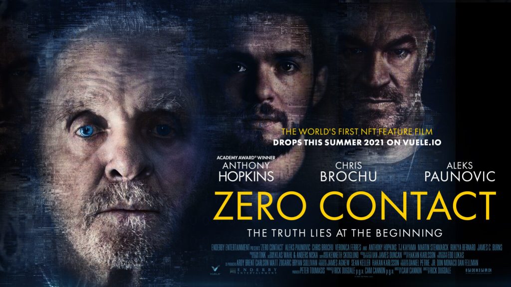 Anthony Hopkins in his latest movie, Zero Contact, which released as an NFT