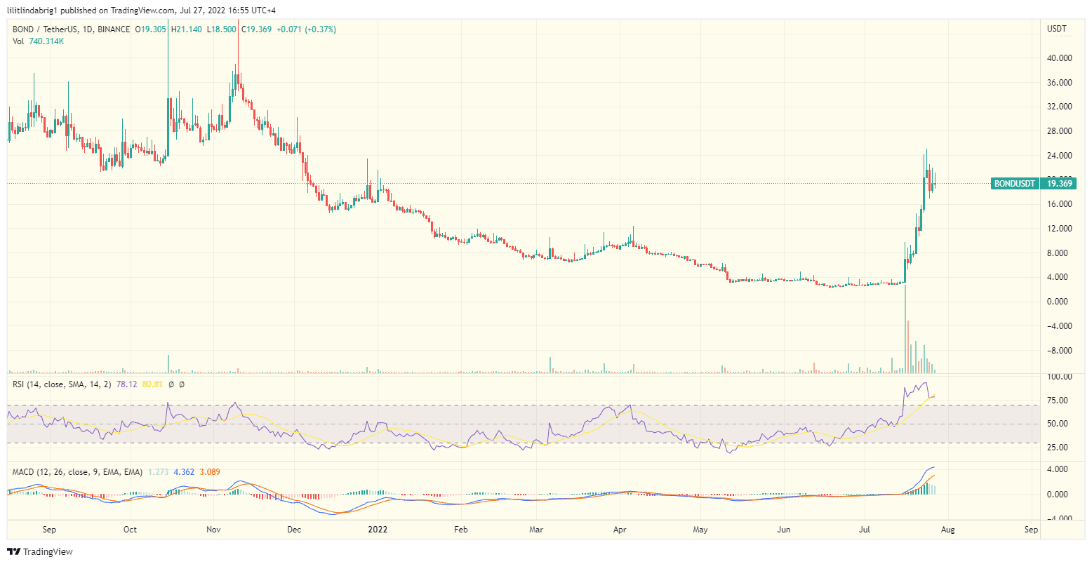 BarnBridge (BOND) daily price chart. Source: TradingView.com