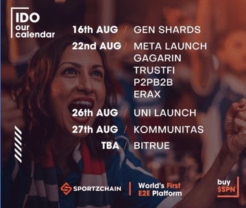 , SPORTZCHAIN is bringing the world’s first Engage to Earn (E2E) platform for sports fans and is gearing up for its IDO / IEO in August 2022