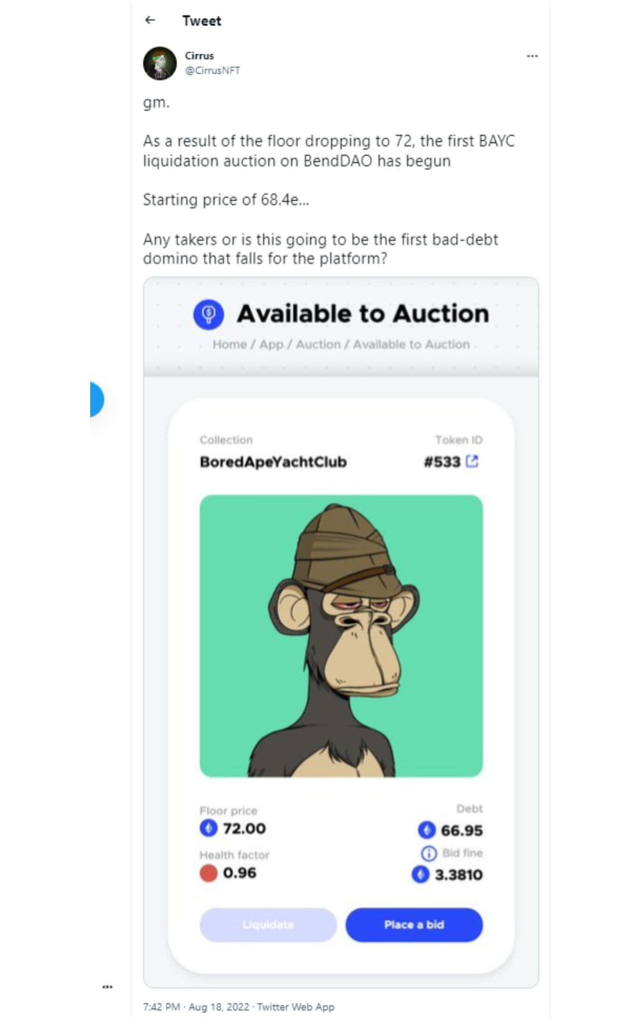 NFT lending protocol BendDAO