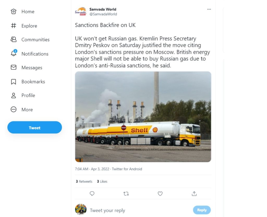 Russia has closed the valve of its natural gas for the UK.