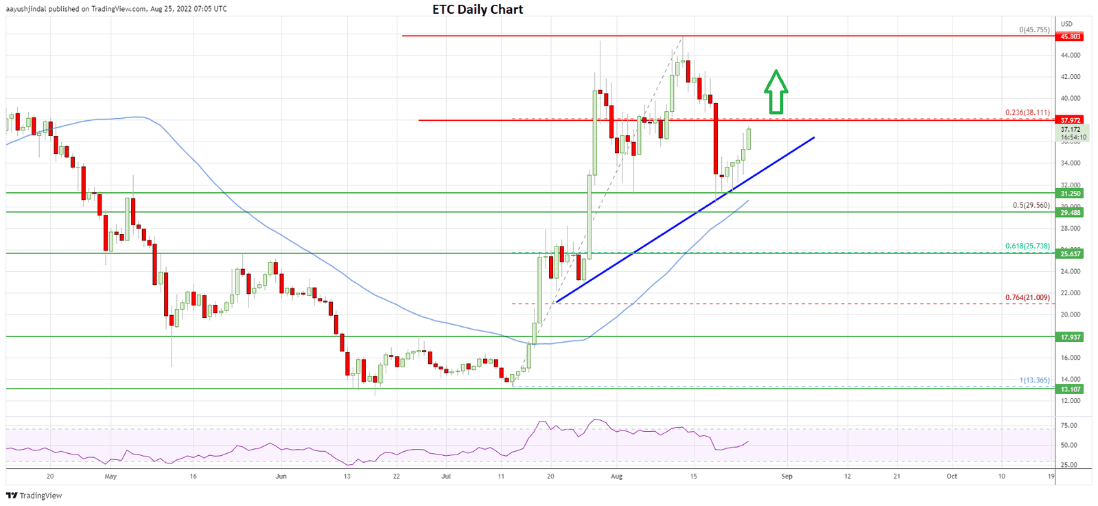 Ethereum Classic daily price chart