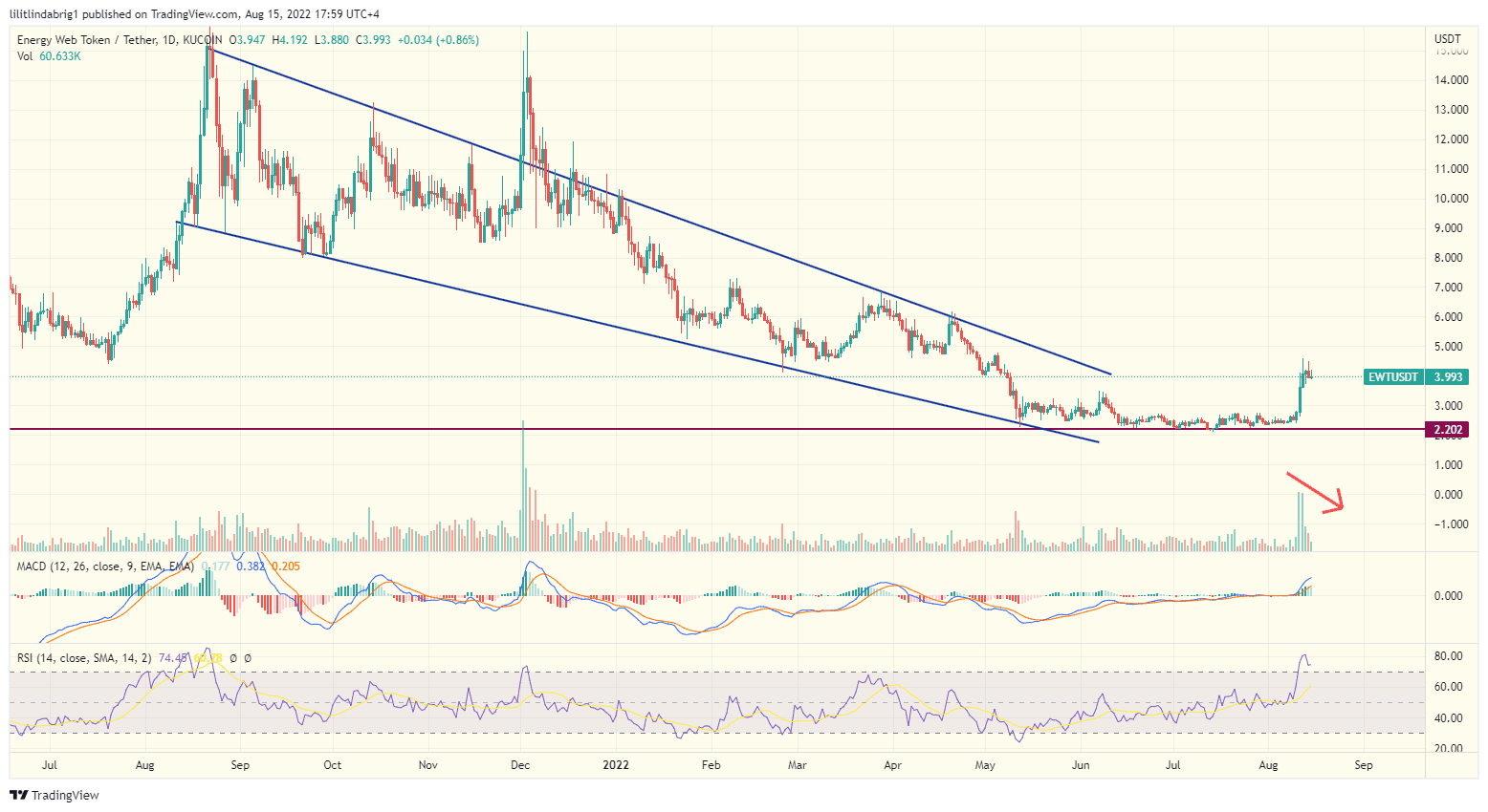 Energy Web (EWT) daily chart. Source: TradingView.com 