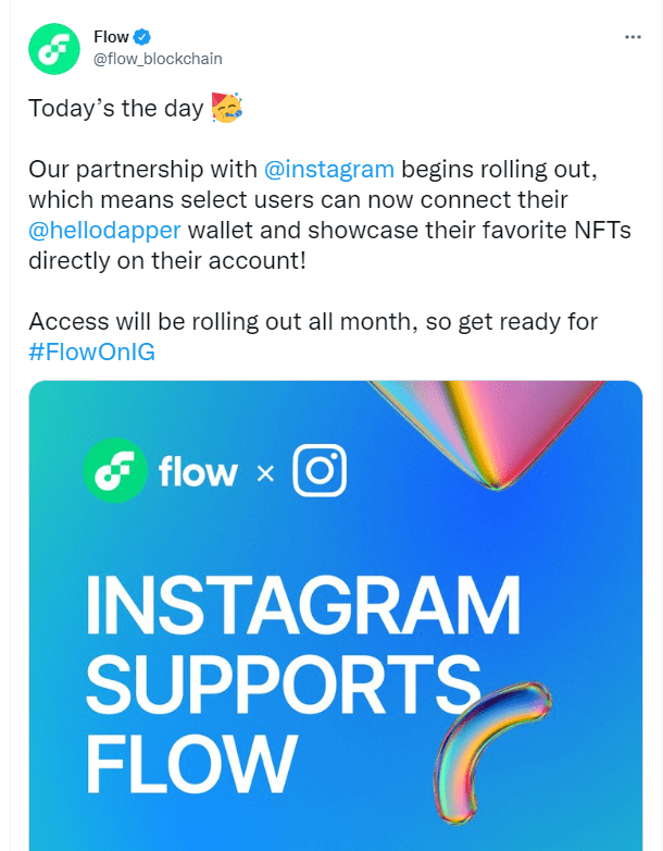 flow token partnership with Instagram. 