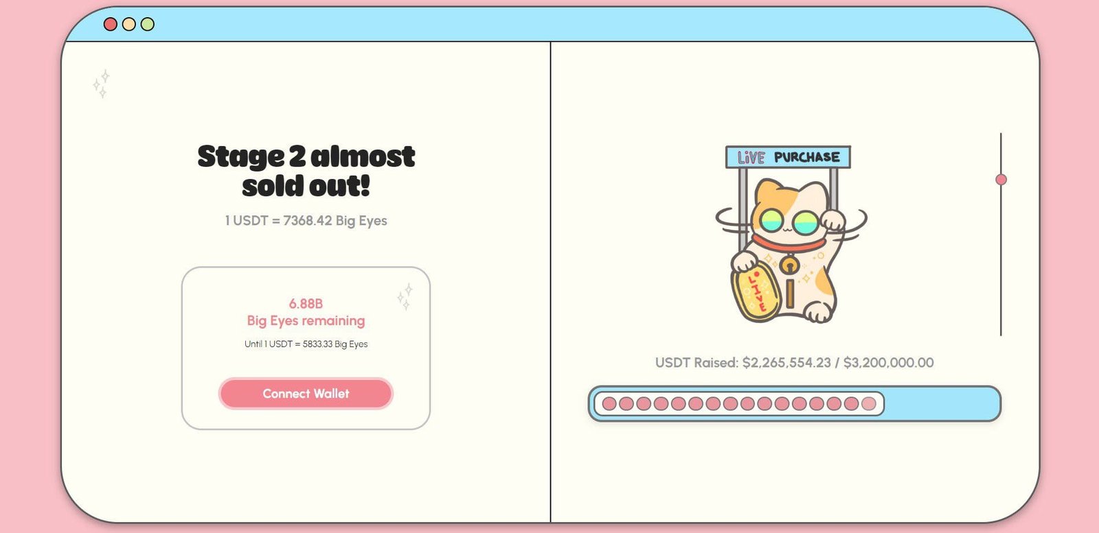 Big Eyes Coin (BIG) has raised over $2.6 million in token sales. 