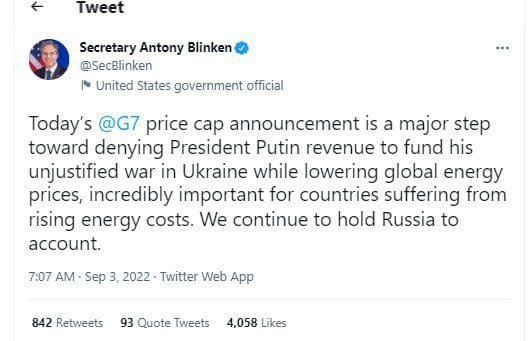 G7 to impose a price cap on Russian oil amid a falling Euro