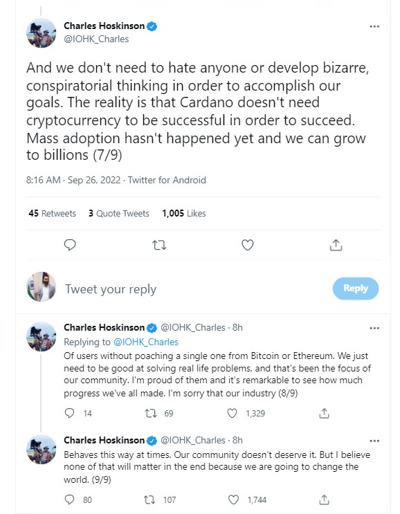 Charles Hoskinson, TOXIC! Cardano&#8217;s Charles Hoskinson and Ethereum devs get into ugly online spat