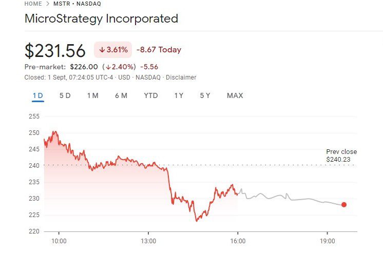 Microstrategy's stock has tanked over the news