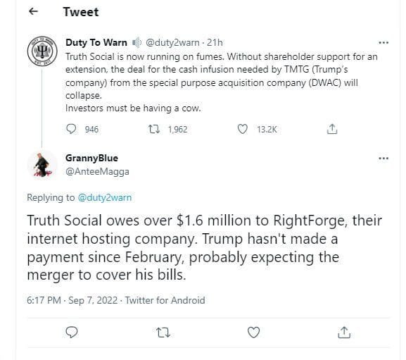 RightForge has threatened to take Truth Social to court as Digital World Acquisition Corp (DWAC) attempts to acquire it