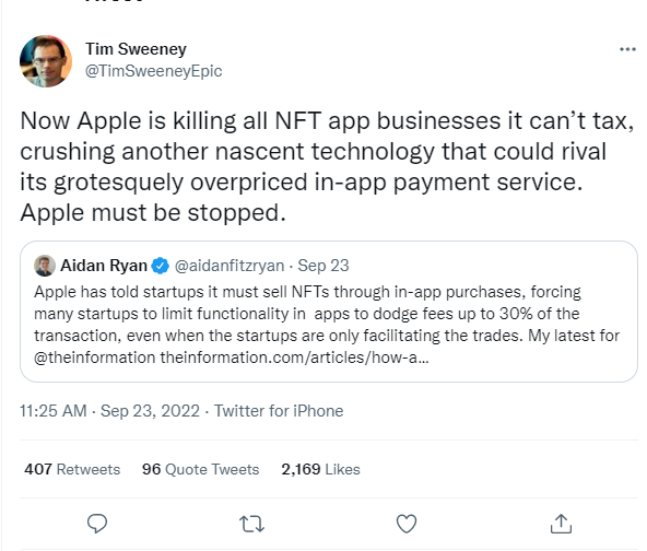 Apple, Apple goes super greedy on non-fungible token (NFT) sector