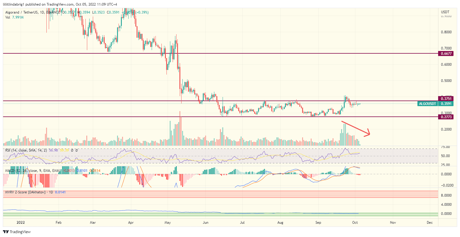 Algorand (ALGO) daily chart. Source: TradingView.com 