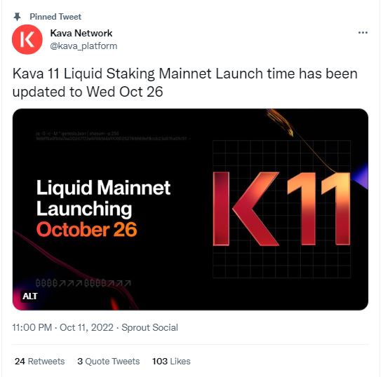 Kava 11 Liquid Staking Mainnet Launch Again