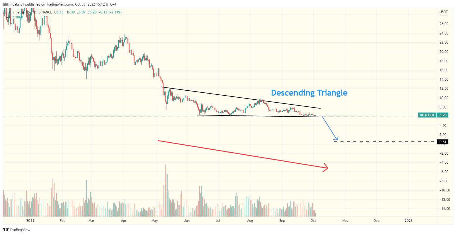 Pokladot (DOT) daily price action. Source: TradingView.com