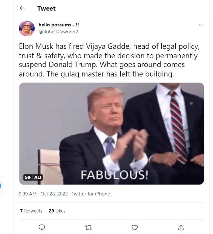 Vijaya Gadde was the main Twitter executive behind the banning of Donald Trump from the platform. Elon Musk has now sacked her, along with CEO Parag Agrawal