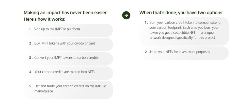 Traders can buy and trade in carbon credit using IMPT coin