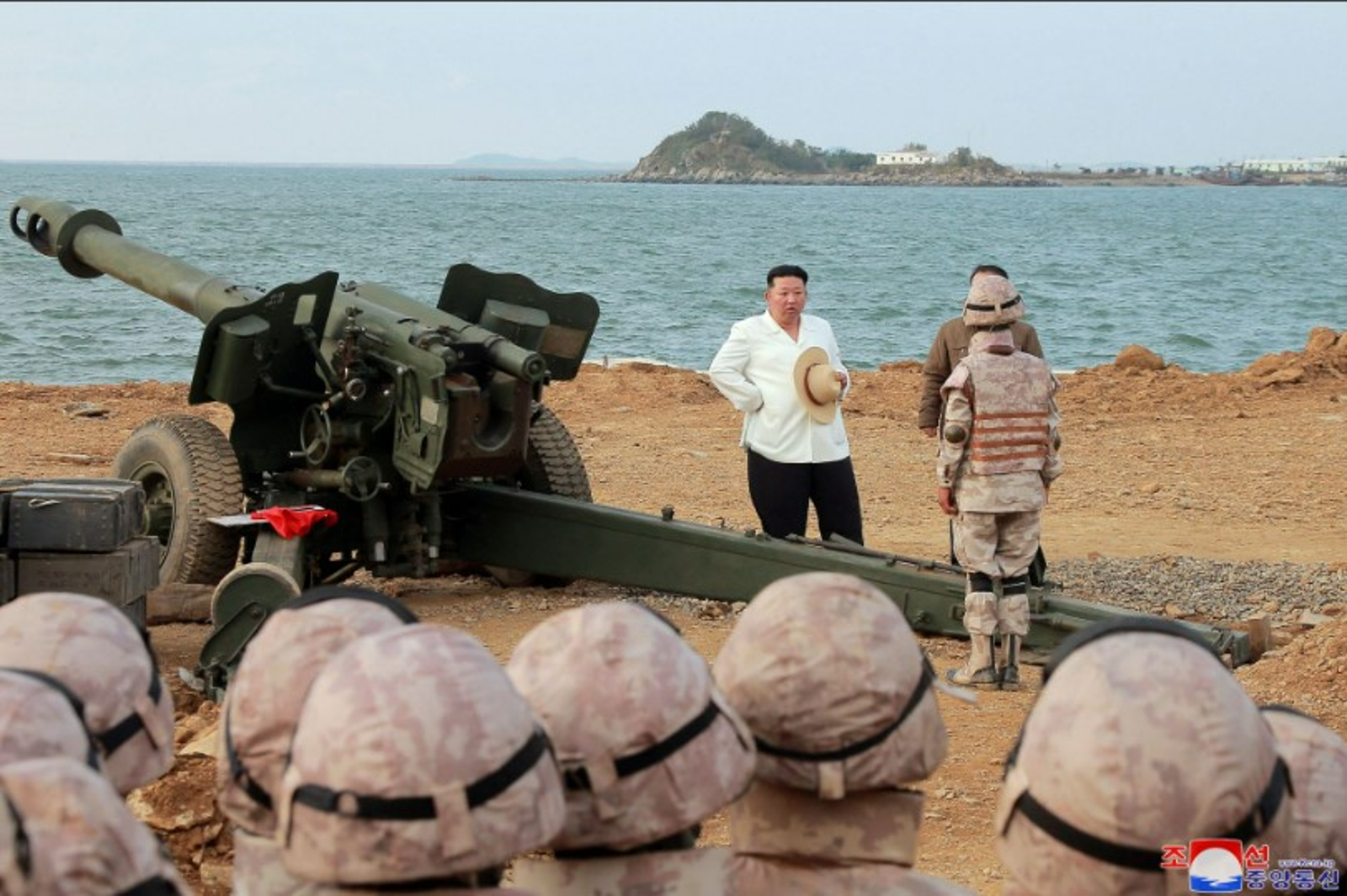 North Korea's leader Kim Jong Un oversees military drills at an undisclosed location in North Korea.