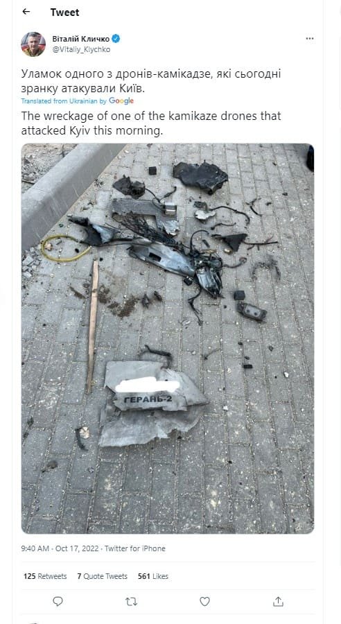 Russia used Iranian Kamikaze drones to attack Kyiv