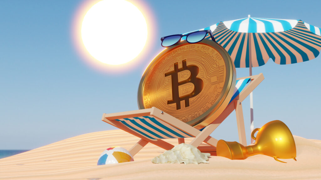 Bitcoin holiday BTC beach