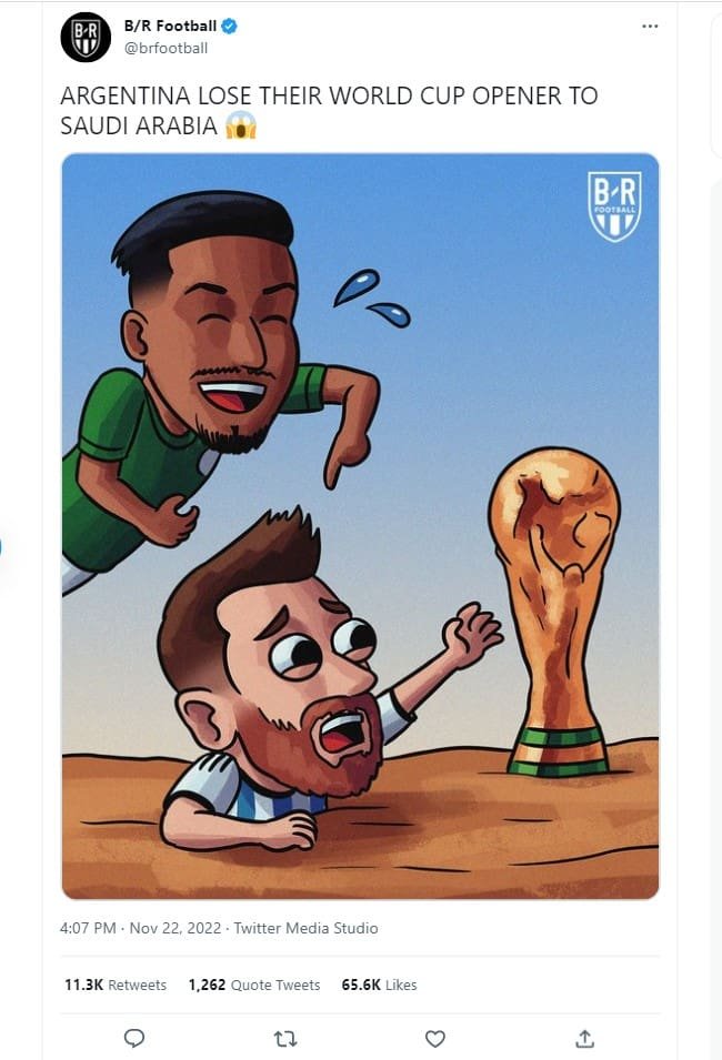 Argentia suffered a humiliating defeat in its World Cup opening match against Saudi Arabia, causing Argentina Football Fan Token (ARG) to plummet 