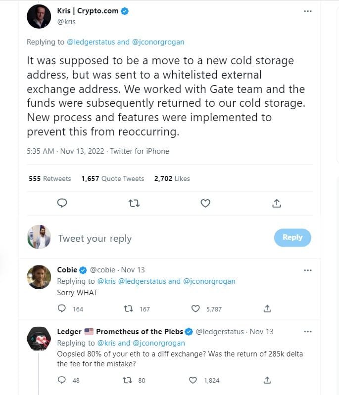 Crypto.com sends $400 million to Gate.io: Here's why