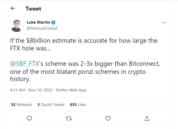 One-third of Americans believe crypto is a Ponzi scheme The crash of the FTX exchange has convinced people that crypto is a Ponzi Scheme