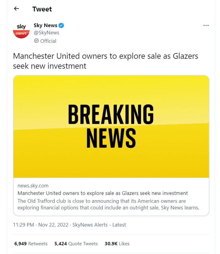 The Glazer family is looking to sell Manchester United after Cristiano Ronaldo's interview  with Pierce Morgan ahead of his Binance NFT drop 