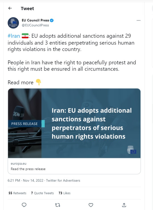 the European Union has imposed fresh sanctions on Iran