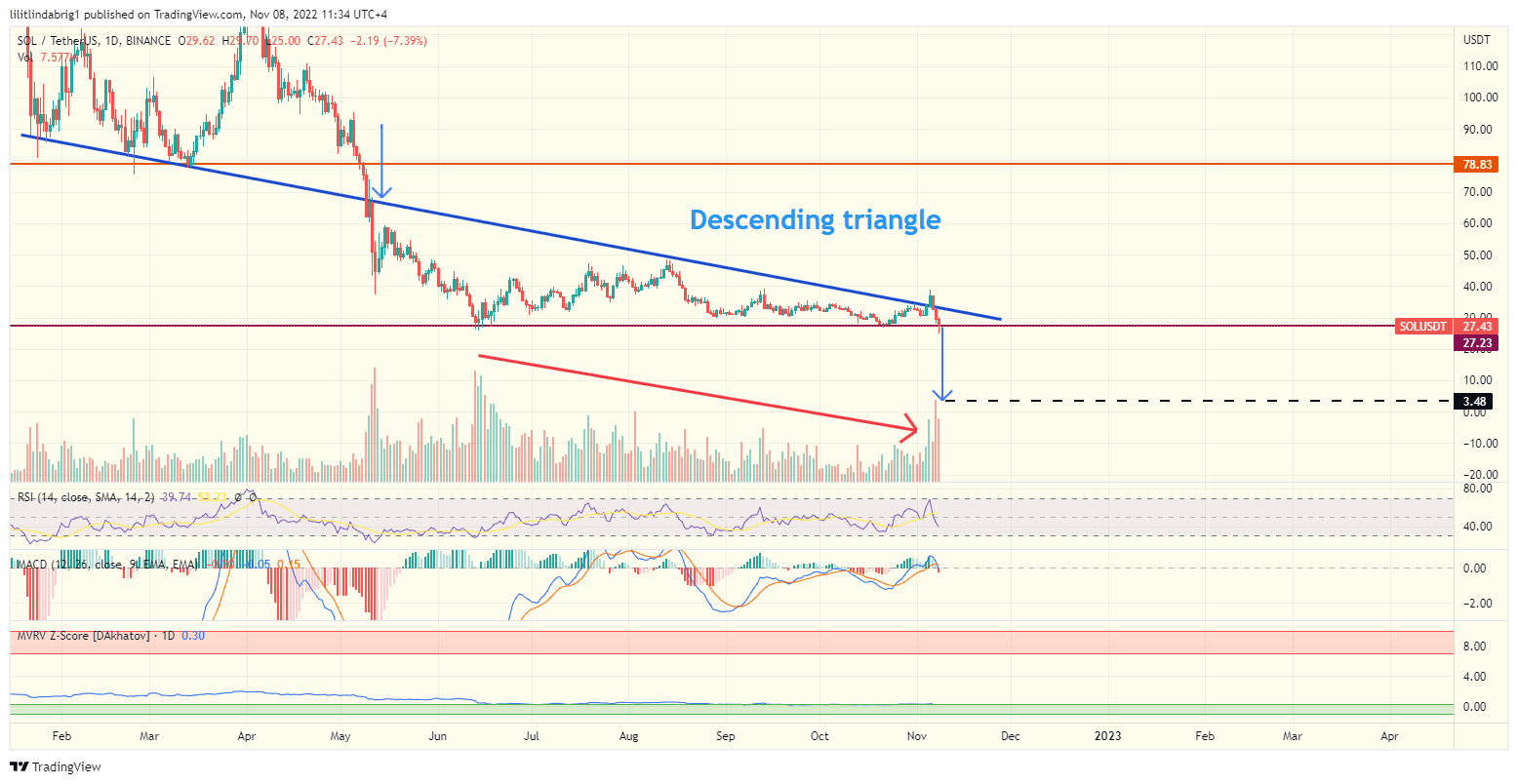 Solana (SOL) daily price chart. 