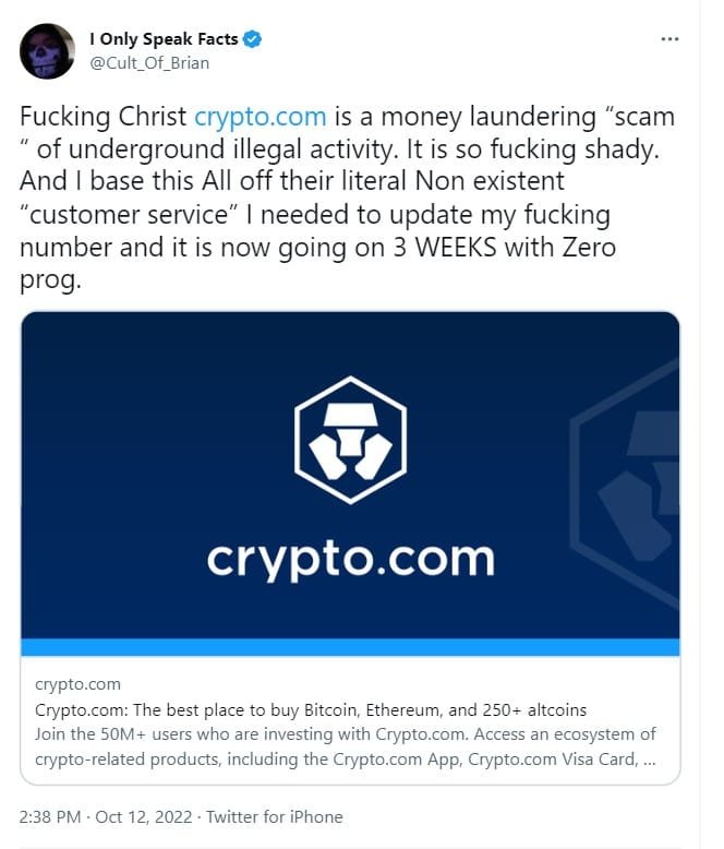 Crypto dot com scam allegations continue