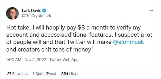 Will The Crypto Influencers Pay For a Twitter Blue Ticker?