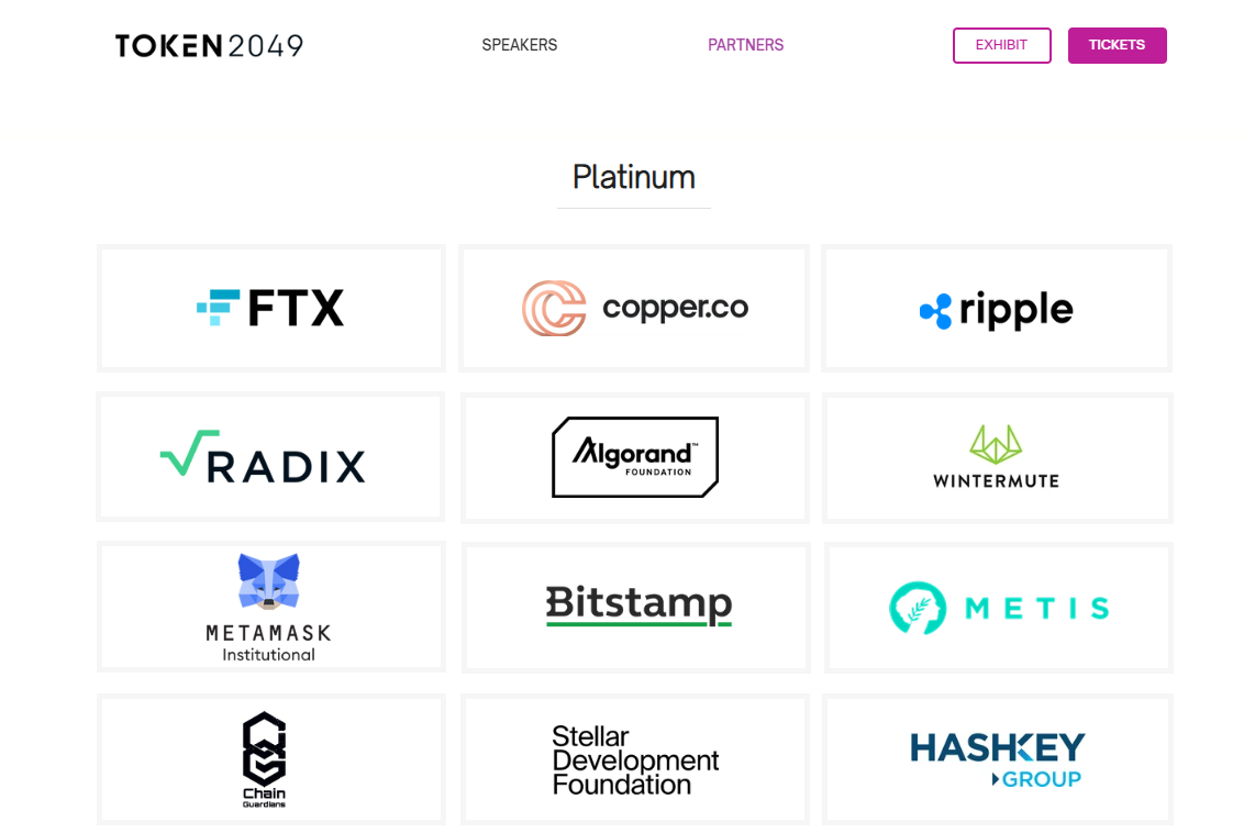 FTX was one of the partners of the Token 2049 Asia edition