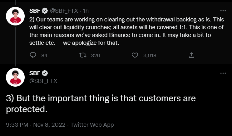 SBF assured users that customer interests are safe.